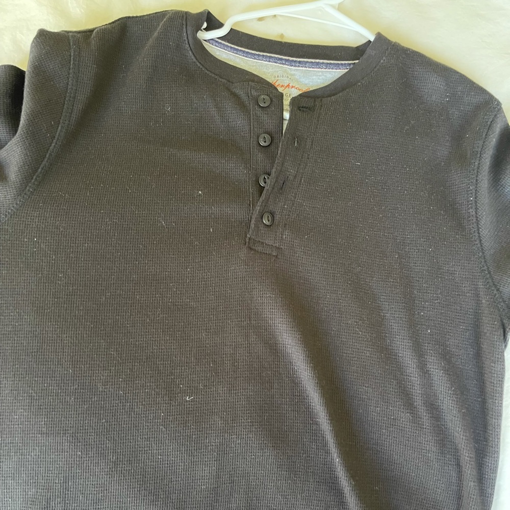 Thermal Henley Black Athletic fit